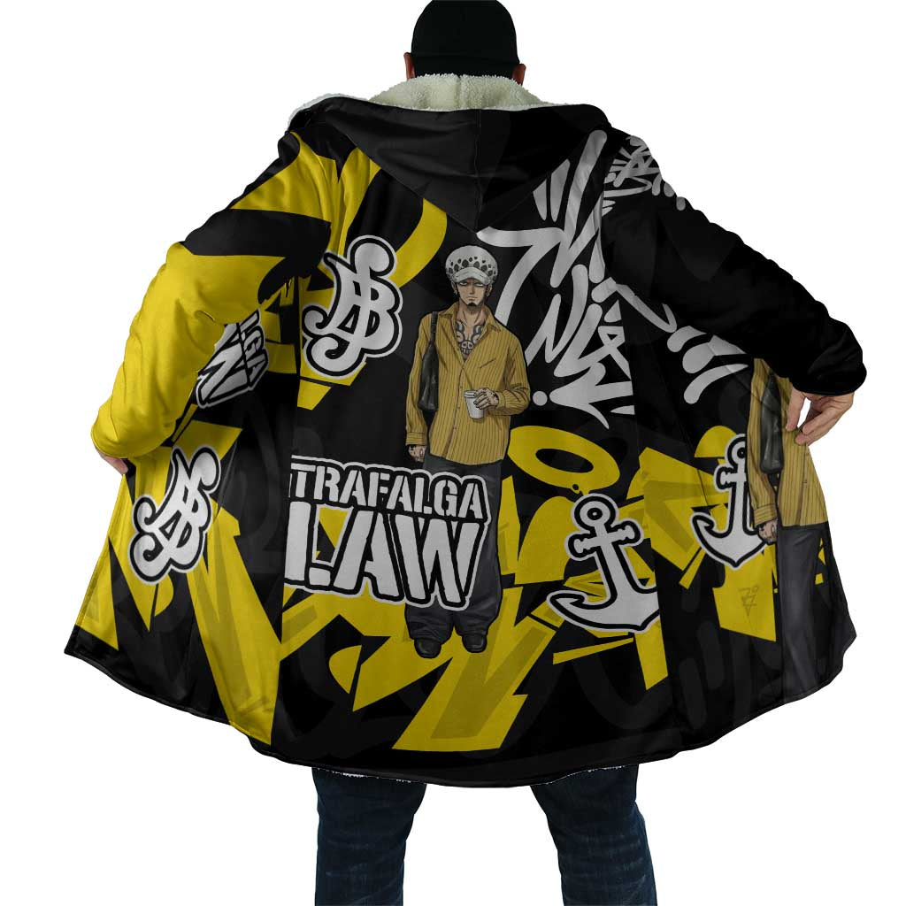 Trafalgar Law One Piece Cloak Graffiti Street Art Anime Collage