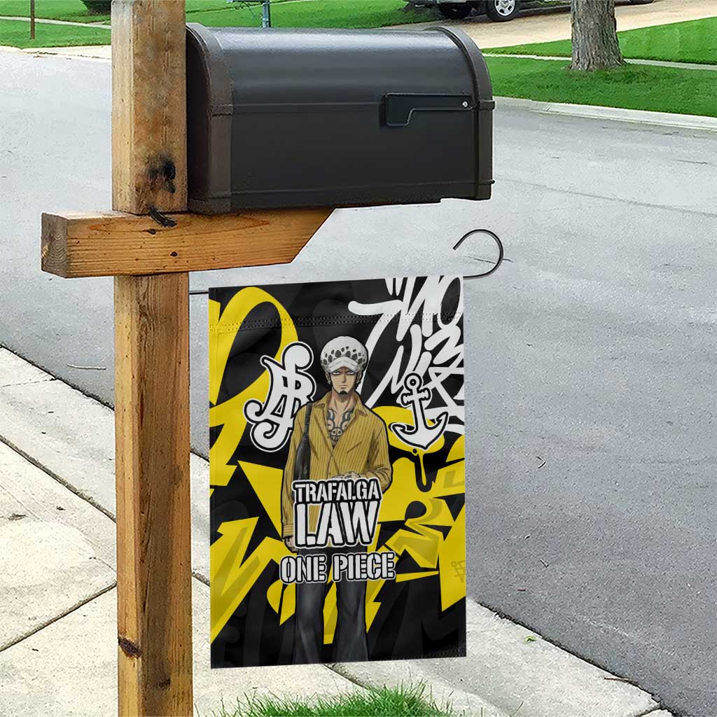 Trafalgar Law One Piece Garden Flag Graffiti Street Art Anime Collage