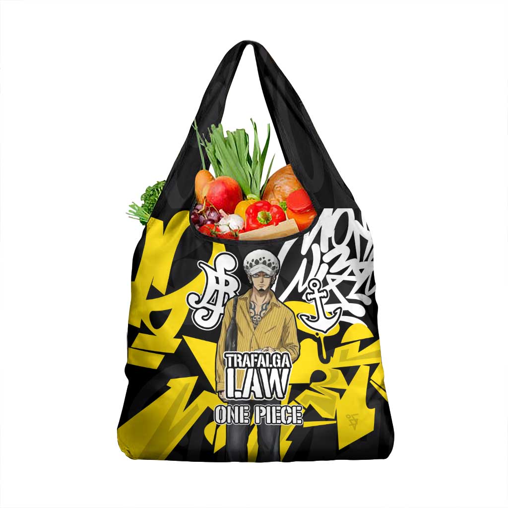 Trafalgar Law One Piece Grocery Bag Graffiti Street Art Anime Collage
