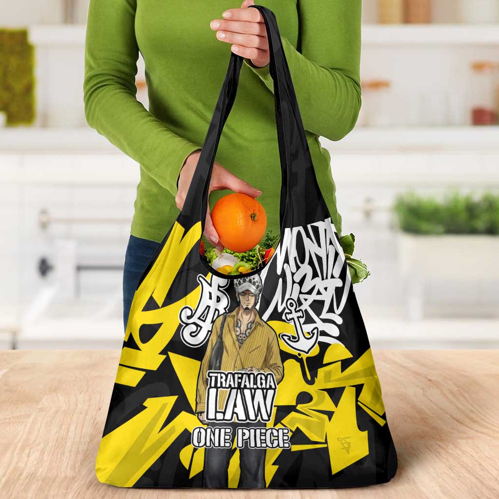 Trafalgar Law One Piece Grocery Bag Graffiti Street Art Anime Collage