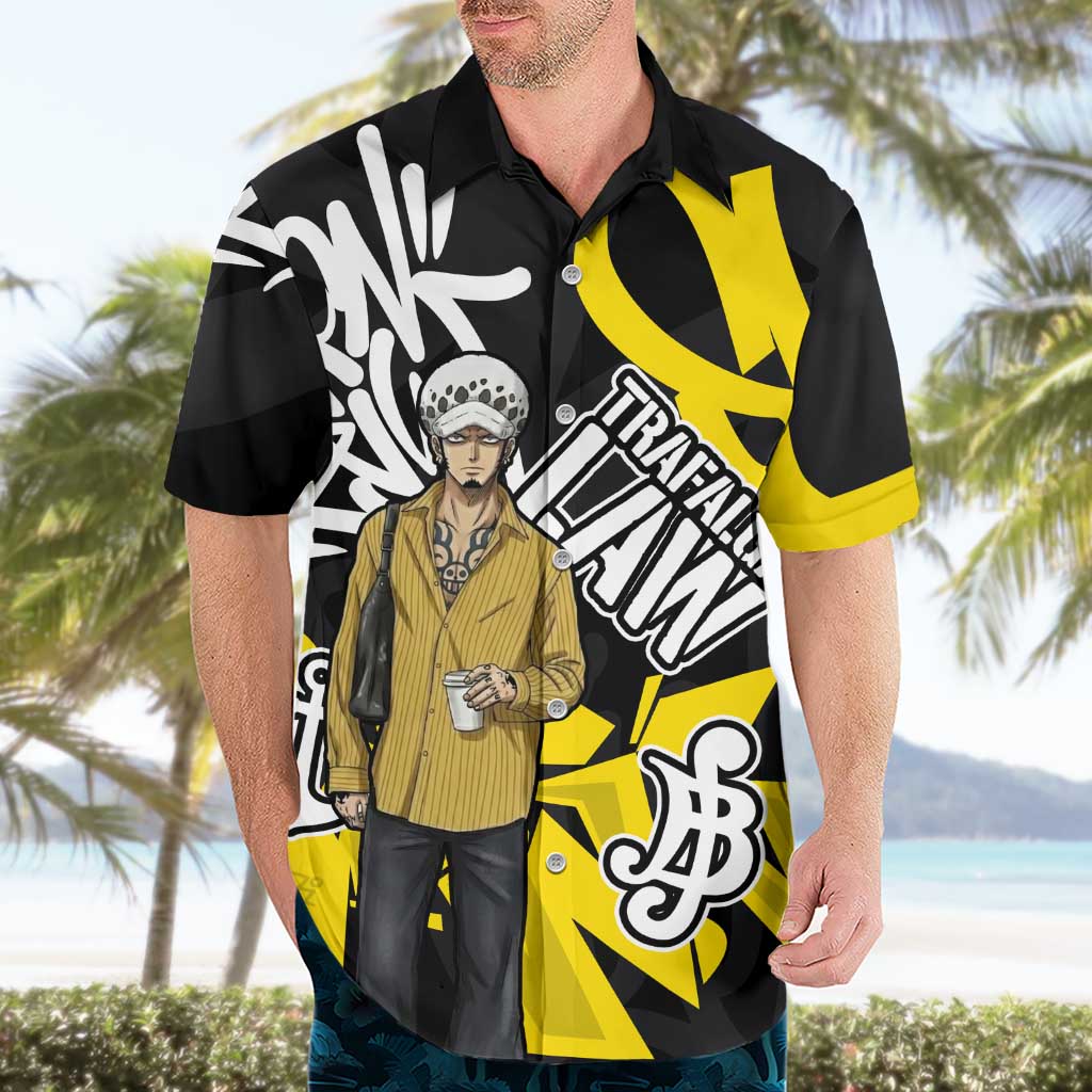 Trafalgar Law One Piece Hawaiian Shirt Graffiti Street Art Anime Collage