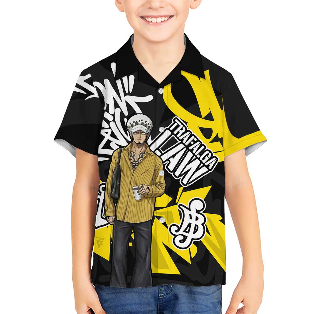 Trafalgar Law One Piece Hawaiian Shirt Graffiti Street Art Anime Collage