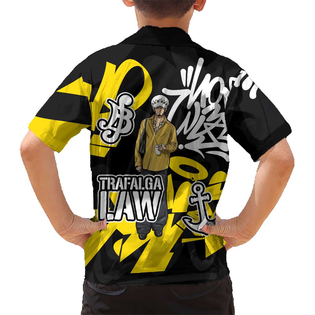 Trafalgar Law One Piece Hawaiian Shirt Graffiti Street Art Anime Collage