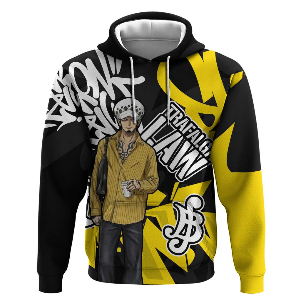 Trafalgar Law One Piece Hoodie Graffiti Street Art Anime Collage