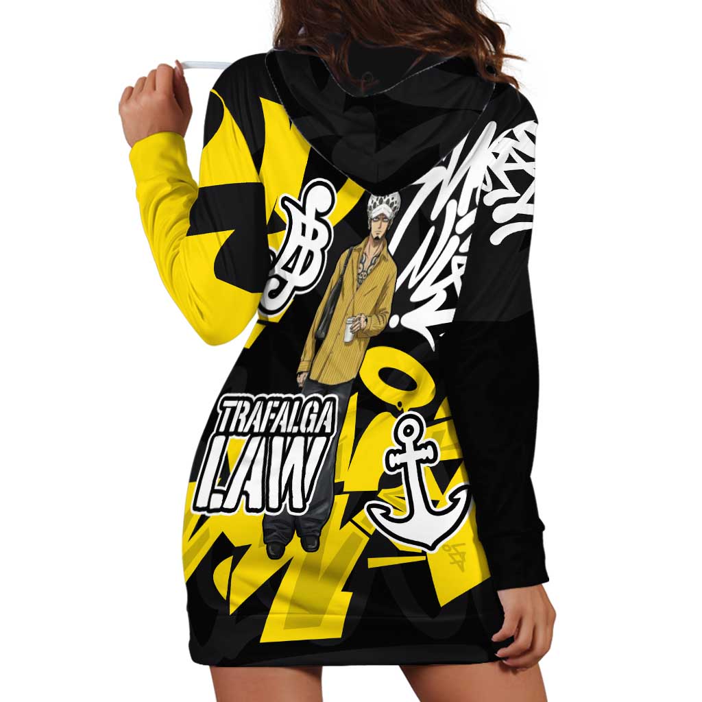 Trafalgar Law One Piece Hoodie Dress Graffiti Street Art Anime Collage