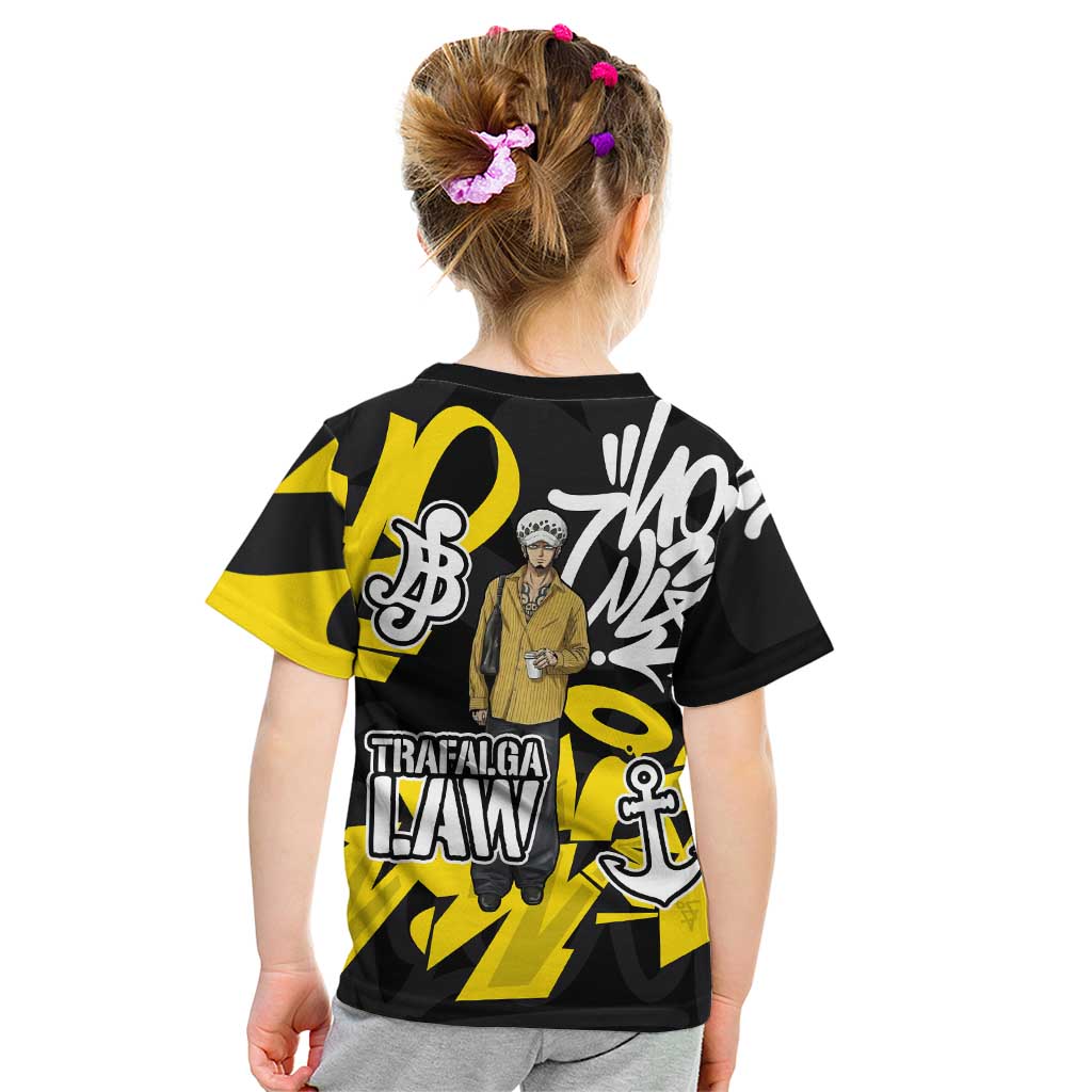 Trafalgar Law One Piece Kid T Shirt Graffiti Street Art Anime Collage