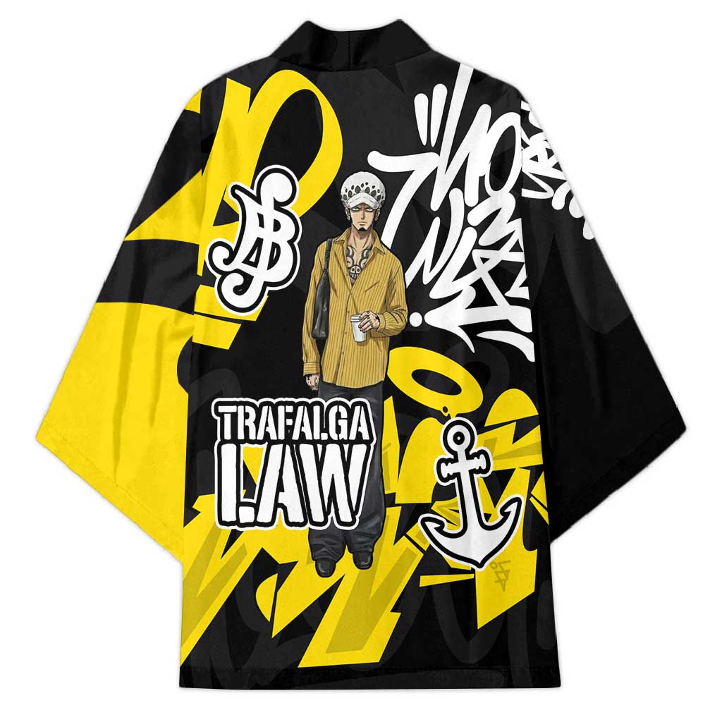 Trafalgar Law One Piece Kimono Graffiti Street Art Anime Collage