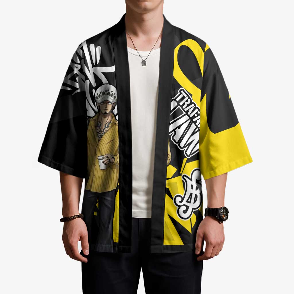 Trafalgar Law One Piece Kimono Graffiti Street Art Anime Collage