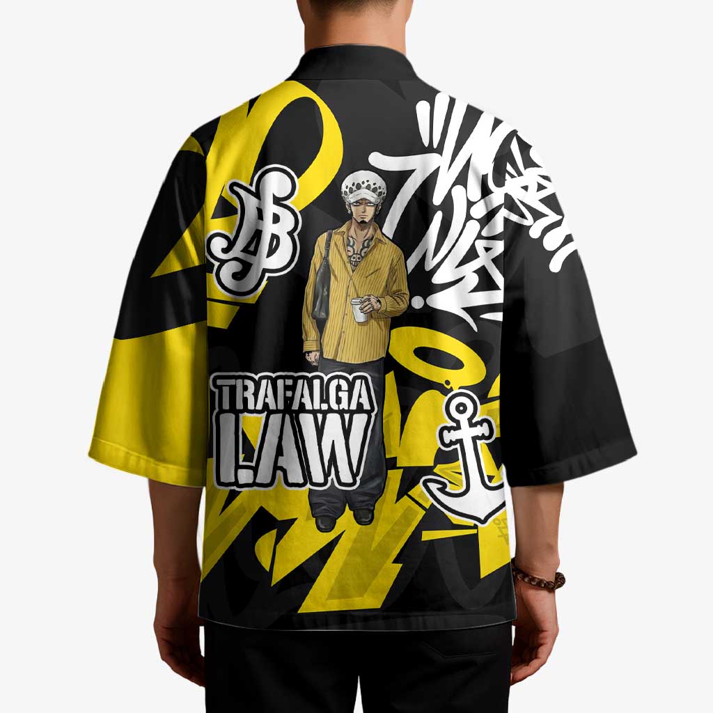 Trafalgar Law One Piece Kimono Graffiti Street Art Anime Collage