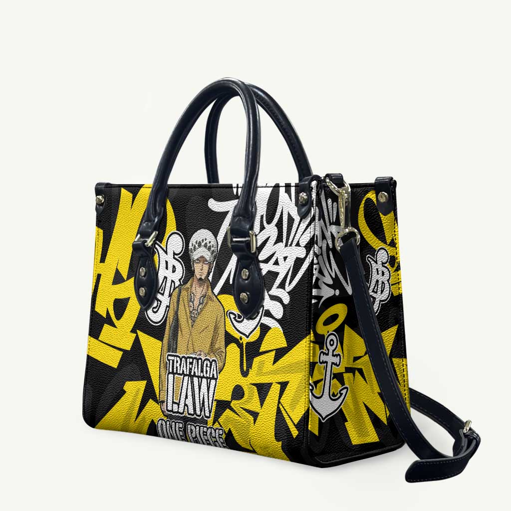 Trafalgar Law One Piece Leather Bag Graffiti Street Art Anime Collage
