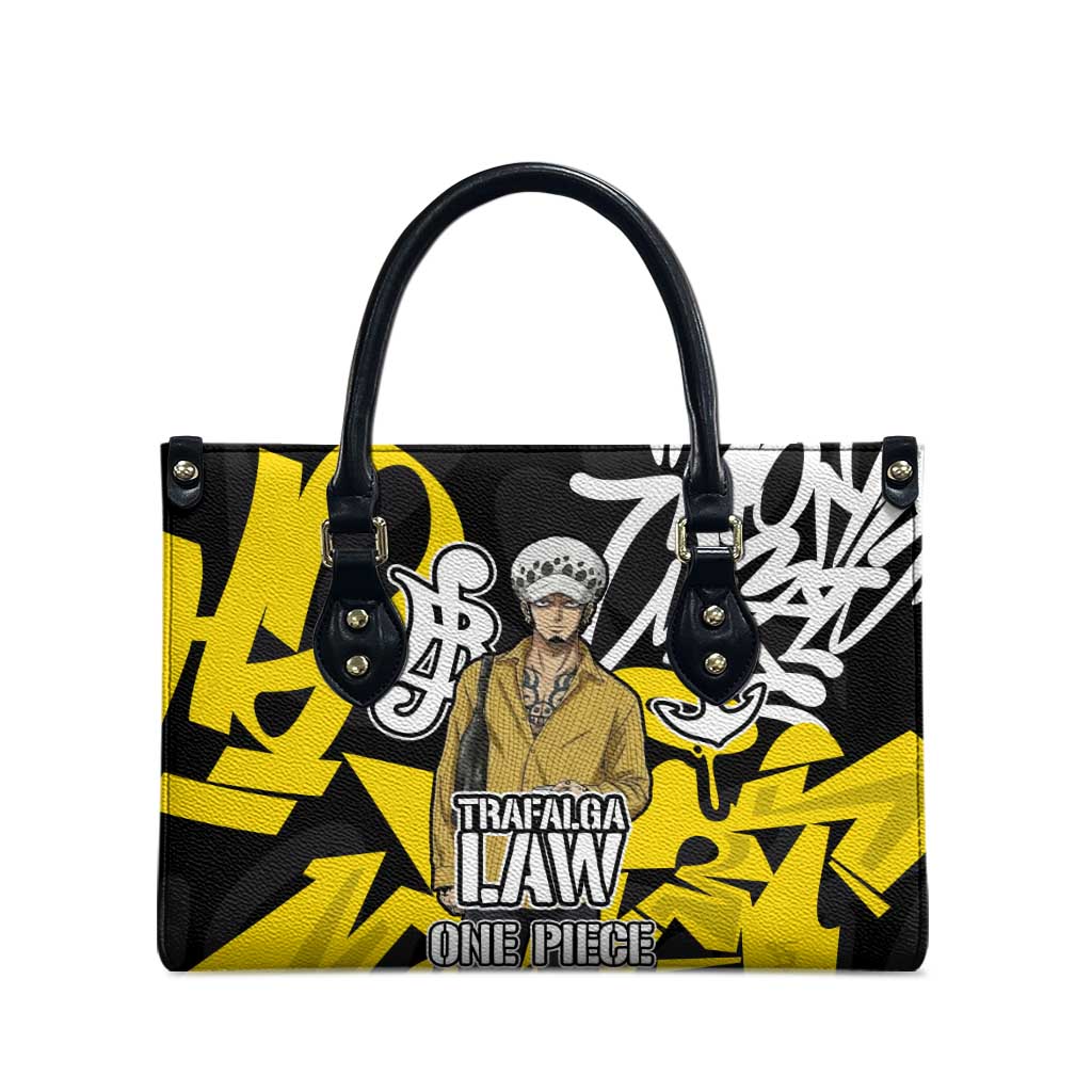 Trafalgar Law One Piece Leather Bag Graffiti Street Art Anime Collage