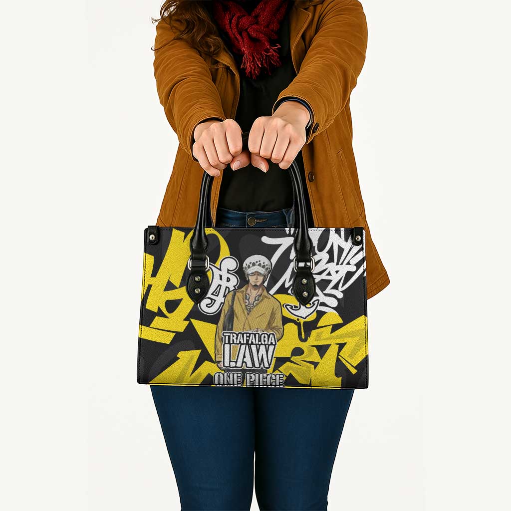 Trafalgar Law One Piece Leather Bag Graffiti Street Art Anime Collage