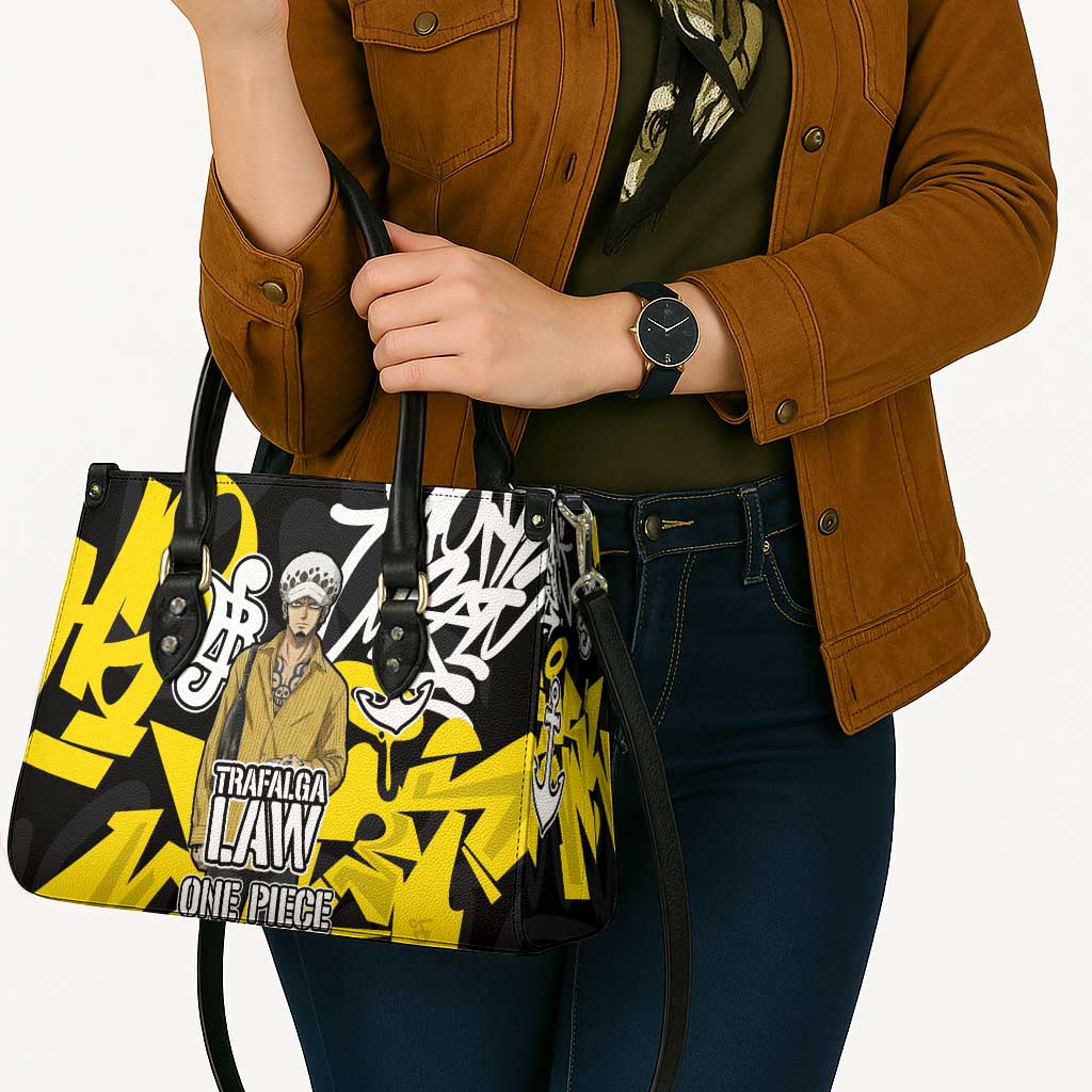 Trafalgar Law One Piece Leather Bag Graffiti Street Art Anime Collage