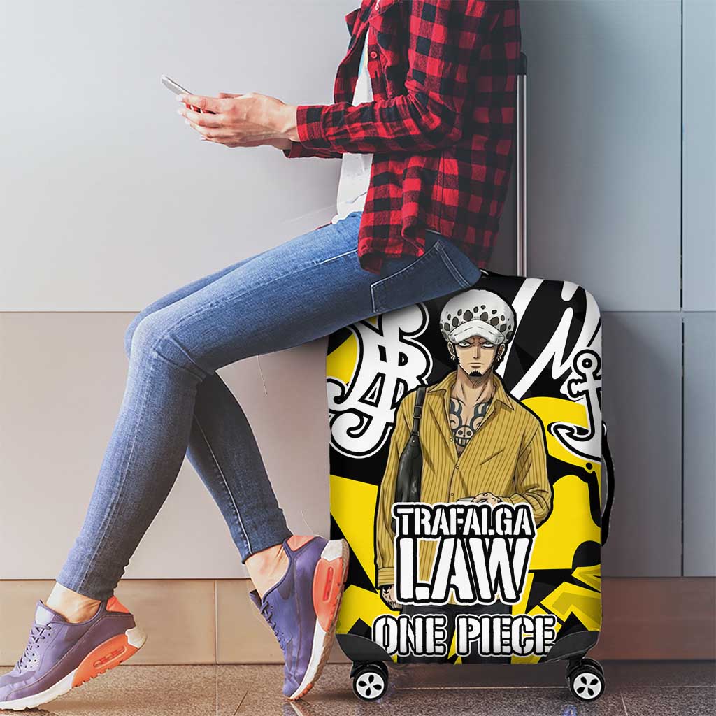 Trafalgar Law One Piece Luggage Cover Graffiti Street Art Anime Collage