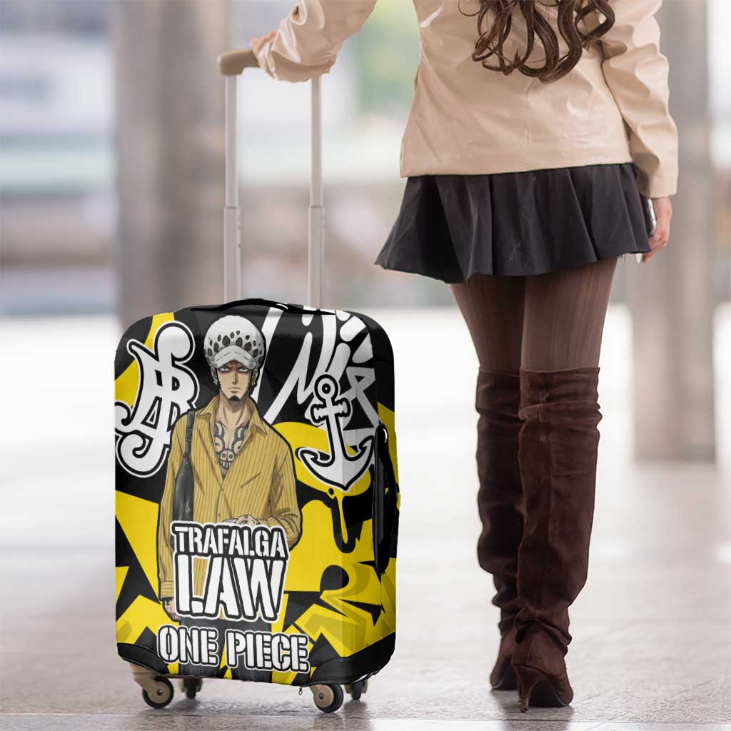 Trafalgar Law One Piece Luggage Cover Graffiti Street Art Anime Collage