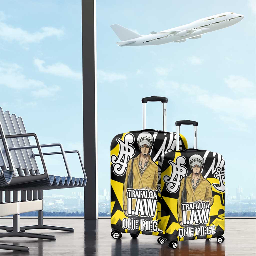 Trafalgar Law One Piece Luggage Cover Graffiti Street Art Anime Collage