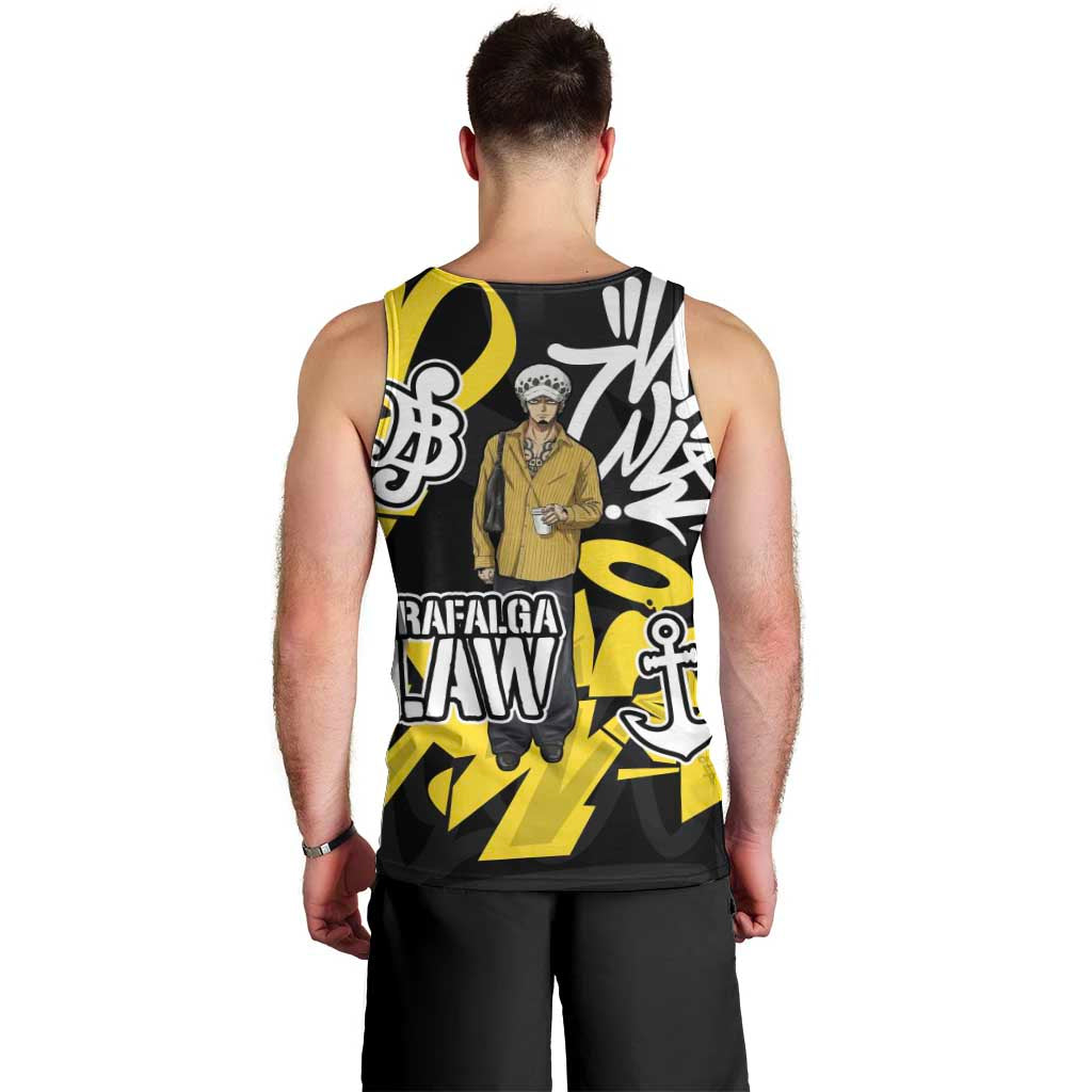 Trafalgar Law One Piece Men Tank Top Graffiti Street Art Anime Collage