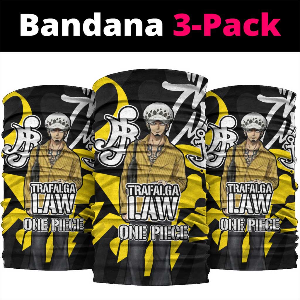 Trafalgar Law One Piece Neck Gaiter Graffiti Street Art Anime Collage