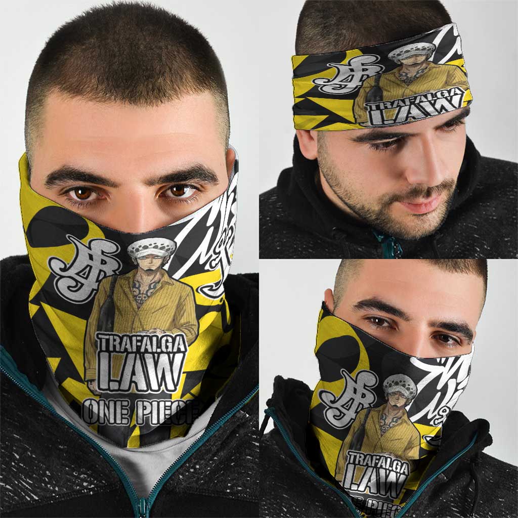 Trafalgar Law One Piece Neck Gaiter Graffiti Street Art Anime Collage