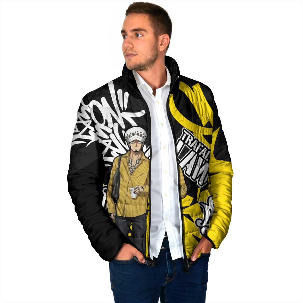 Trafalgar Law One Piece Padded Jacket Graffiti Street Art Anime Collage