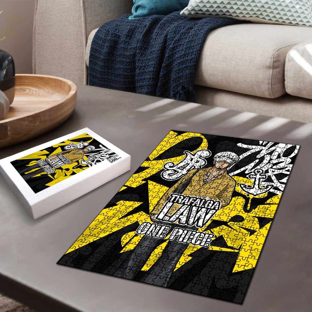 Trafalgar Law One Piece Puzzle Graffiti Street Art Anime Collage