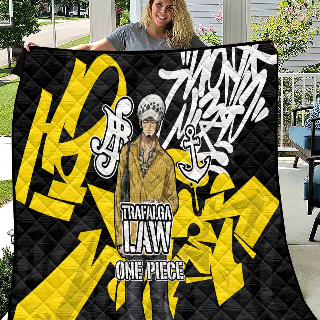 Trafalgar Law One Piece Quilt Graffiti Street Art Anime Collage