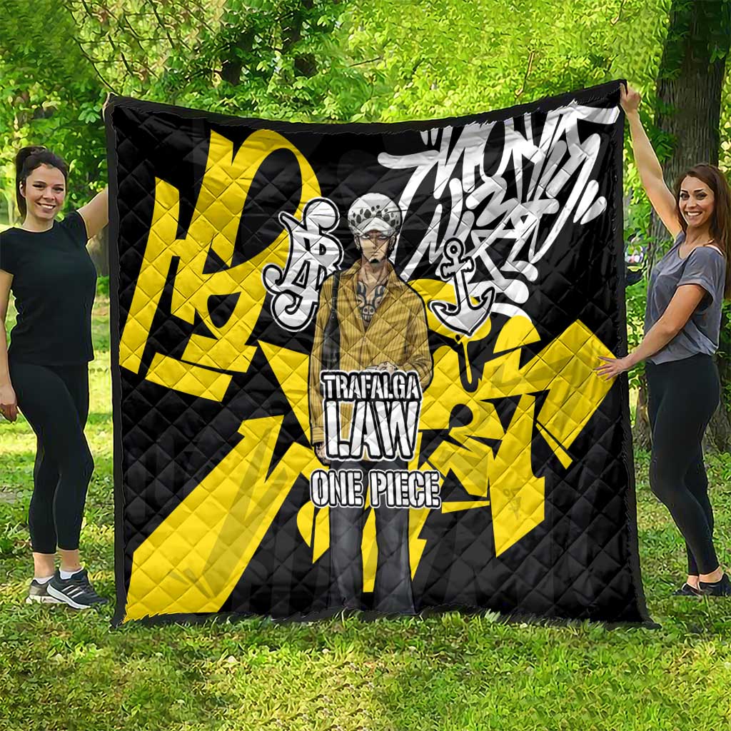 Trafalgar Law One Piece Quilt Graffiti Street Art Anime Collage