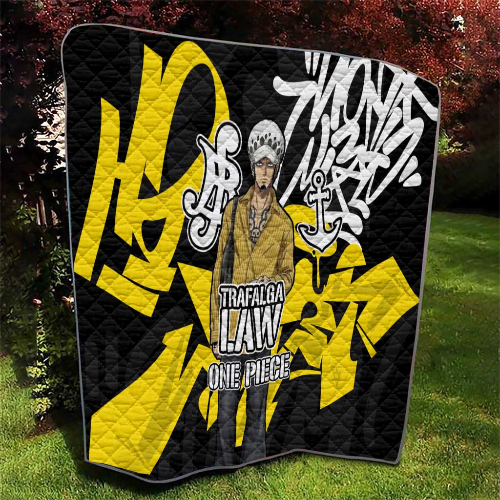 Trafalgar Law One Piece Quilt Graffiti Street Art Anime Collage