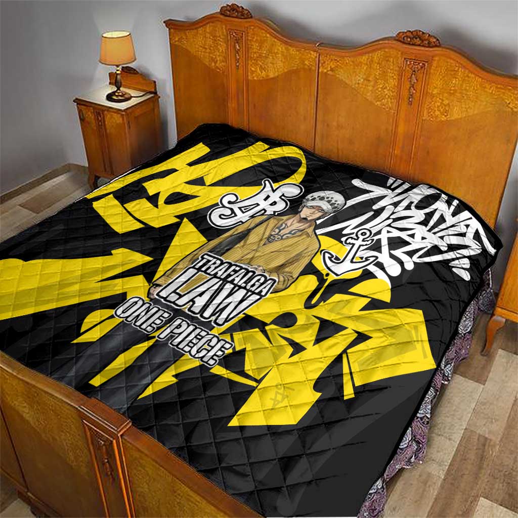 Trafalgar Law One Piece Quilt Graffiti Street Art Anime Collage