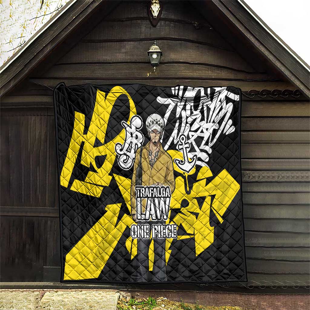 Trafalgar Law One Piece Quilt Graffiti Street Art Anime Collage