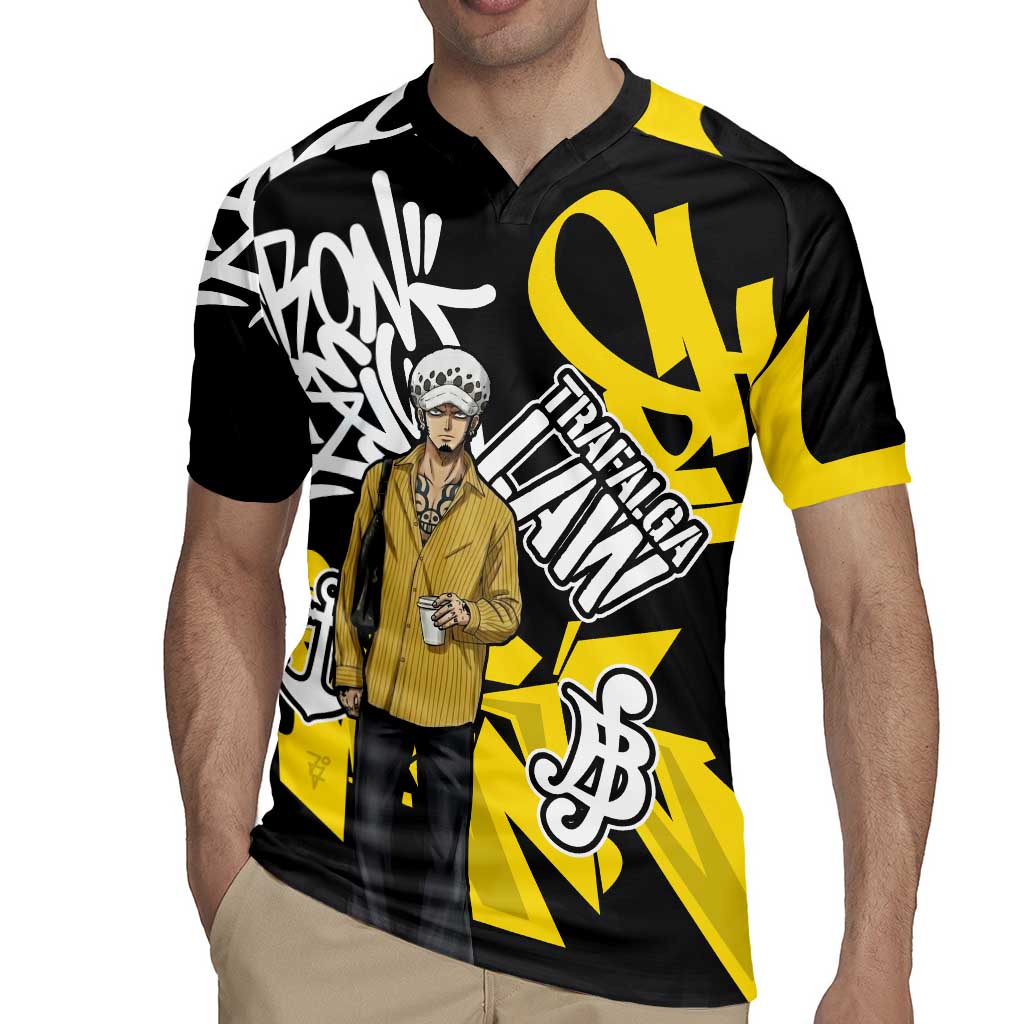 Trafalgar Law One Piece Rugby Jersey Graffiti Street Art Anime Collage