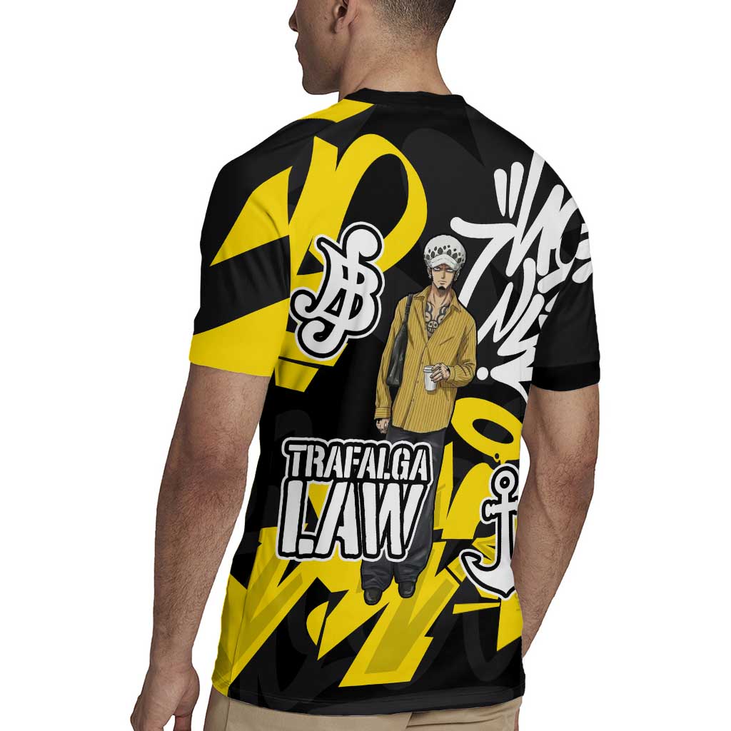 Trafalgar Law One Piece Rugby Jersey Graffiti Street Art Anime Collage