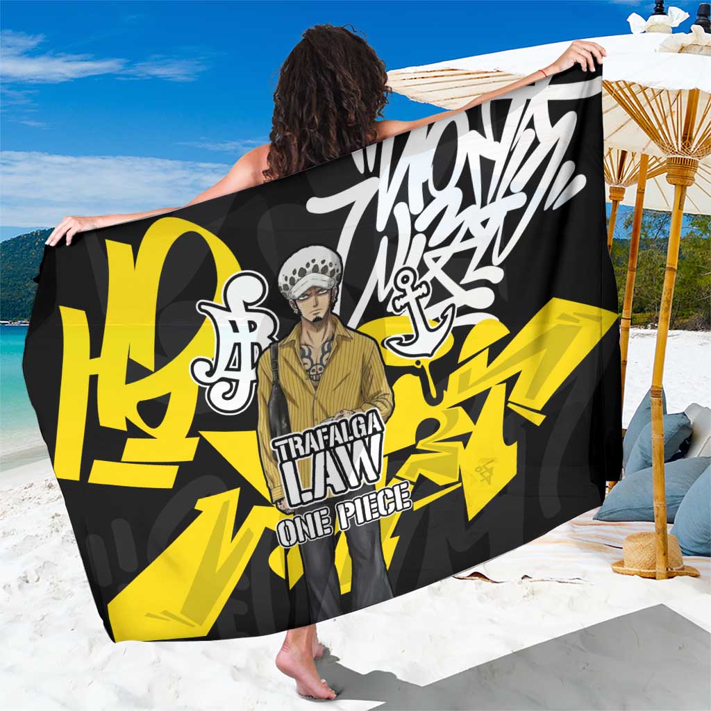 Trafalgar Law One Piece Sarong Graffiti Street Art Anime Collage