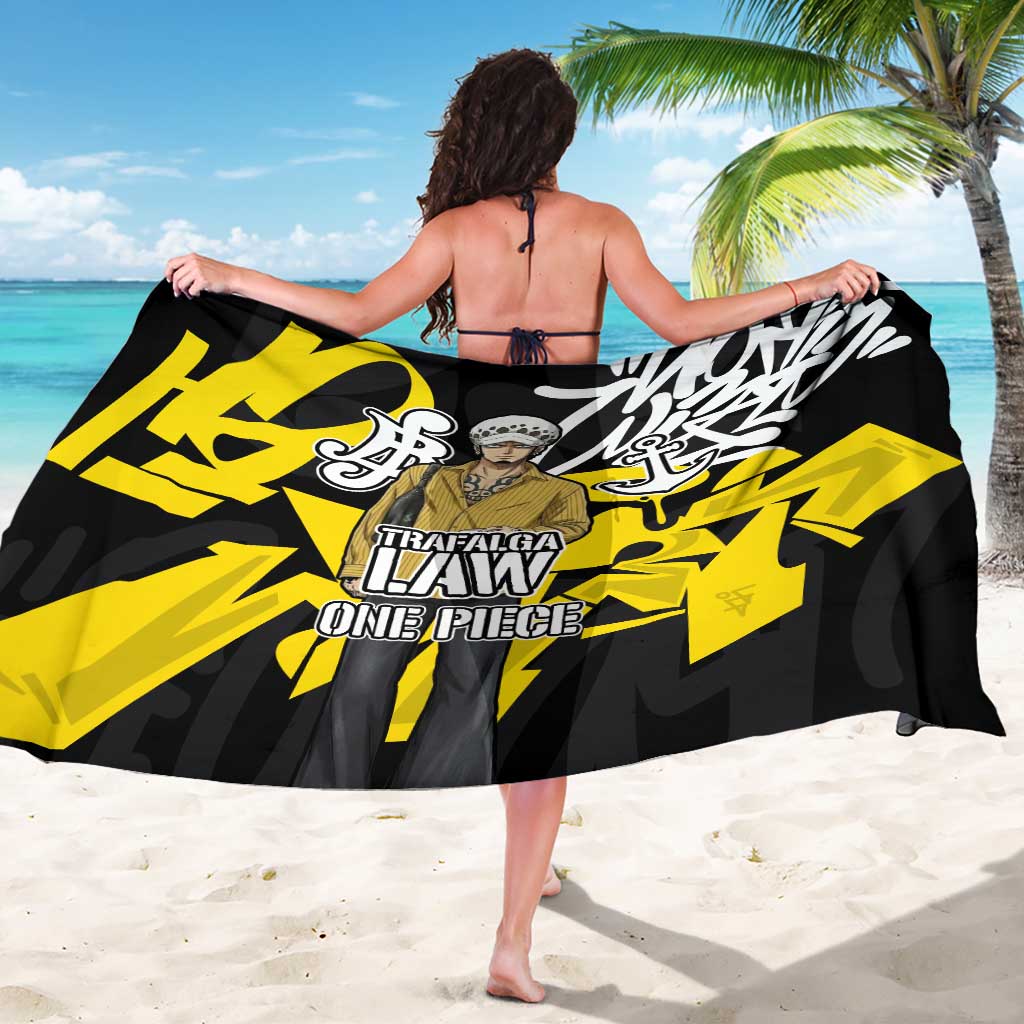 Trafalgar Law One Piece Sarong Graffiti Street Art Anime Collage