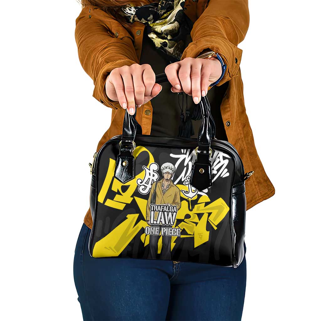 Trafalgar Law One Piece Shoulder Handbag Graffiti Street Art Anime Collage