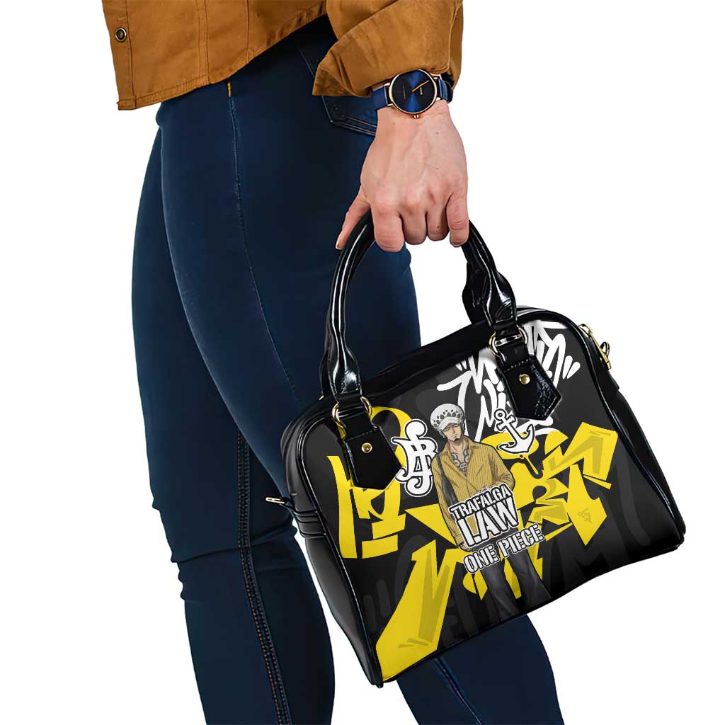 Trafalgar Law One Piece Shoulder Handbag Graffiti Street Art Anime Collage