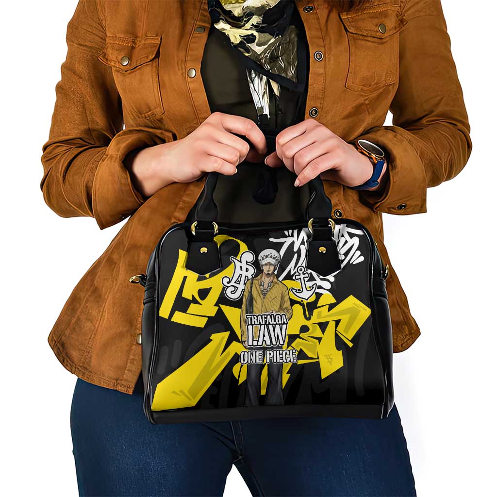 Trafalgar Law One Piece Shoulder Handbag Graffiti Street Art Anime Collage