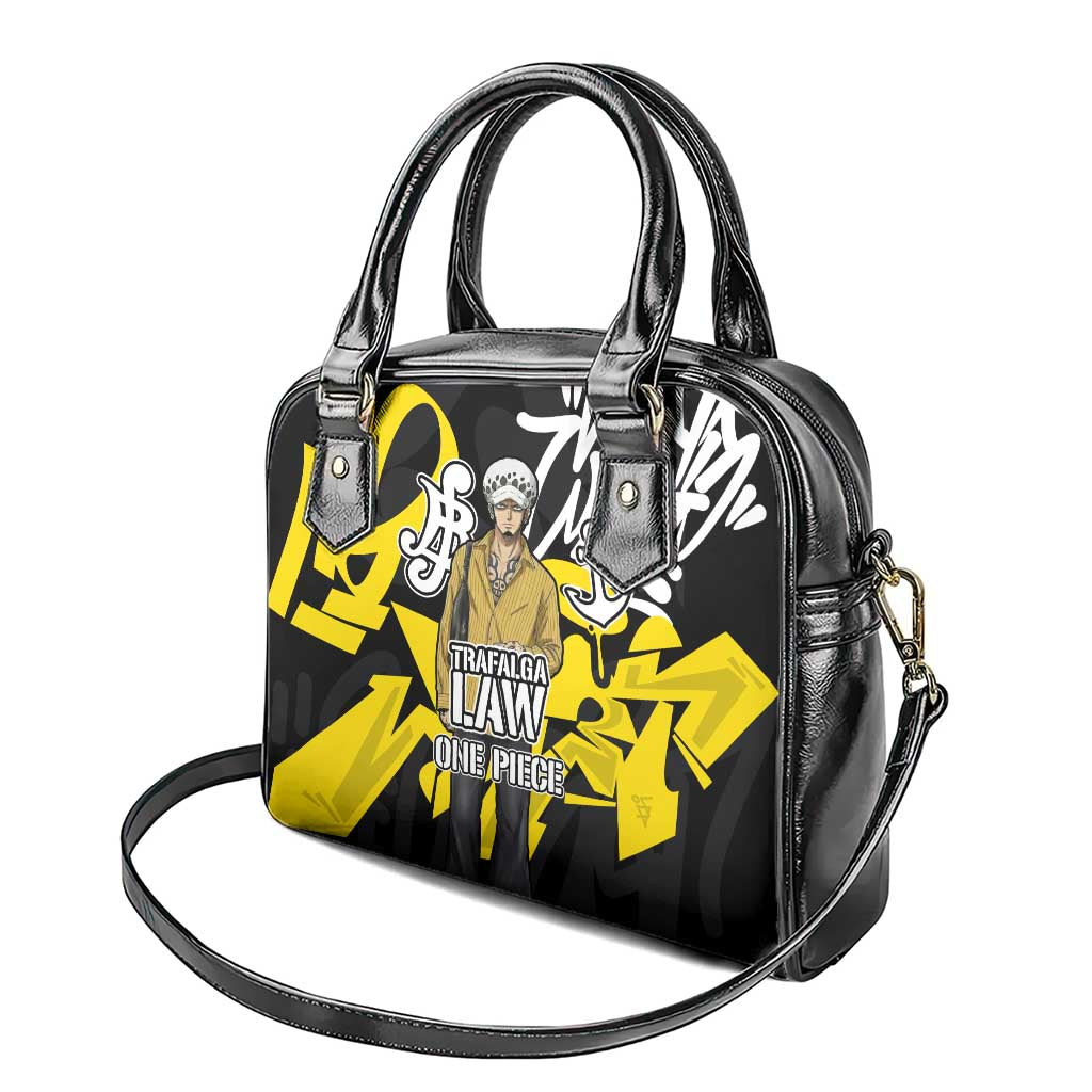 Trafalgar Law One Piece Shoulder Handbag Graffiti Street Art Anime Collage