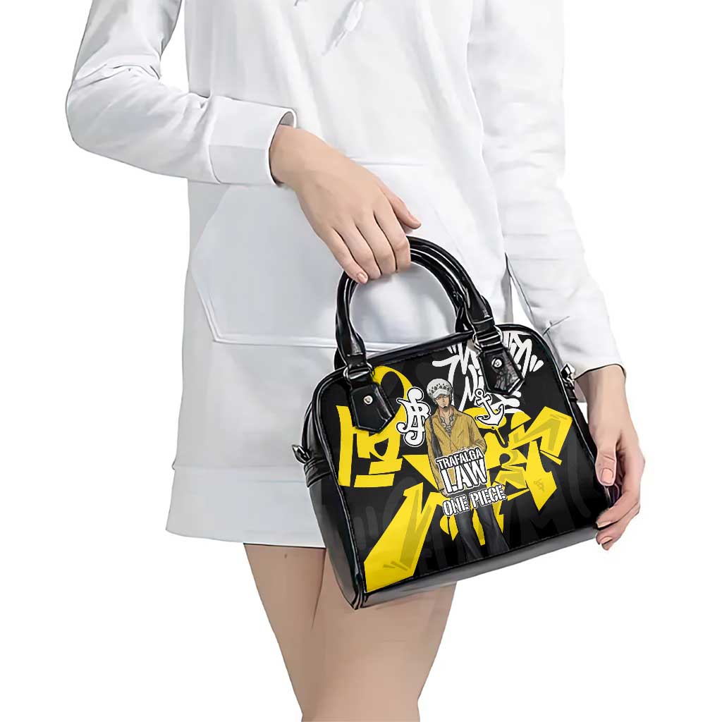 Trafalgar Law One Piece Shoulder Handbag Graffiti Street Art Anime Collage