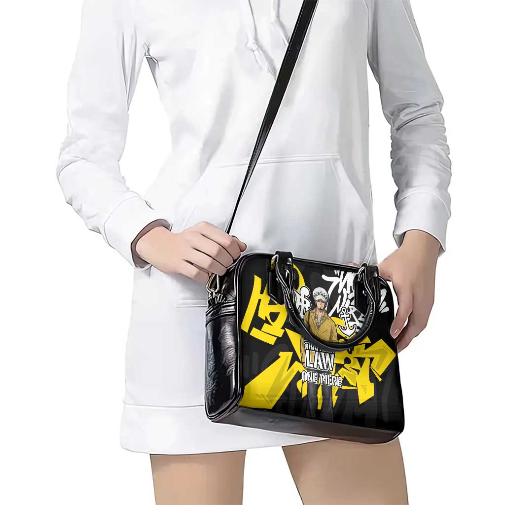 Trafalgar Law One Piece Shoulder Handbag Graffiti Street Art Anime Collage