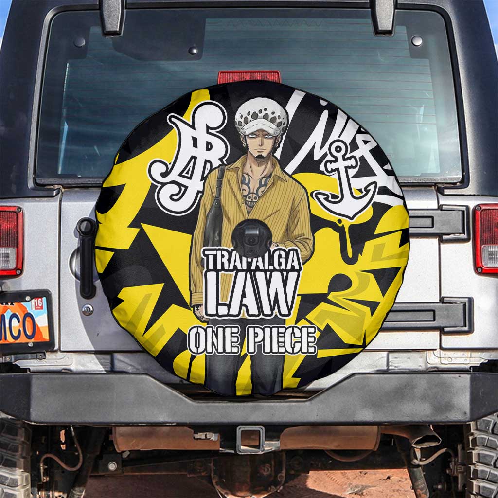 Trafalgar Law One Piece Spare Tire Cover Graffiti Street Art Anime Collage