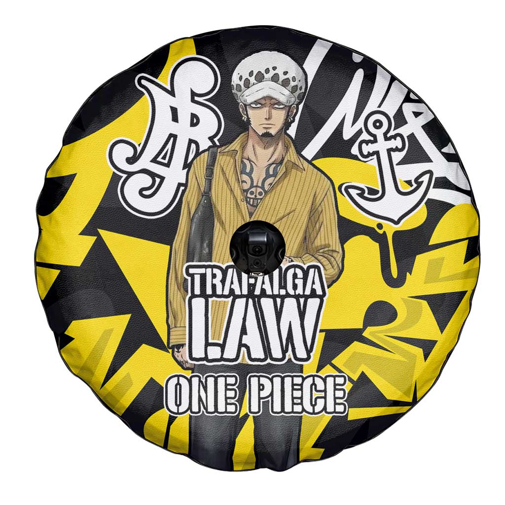 Trafalgar Law One Piece Spare Tire Cover Graffiti Street Art Anime Collage