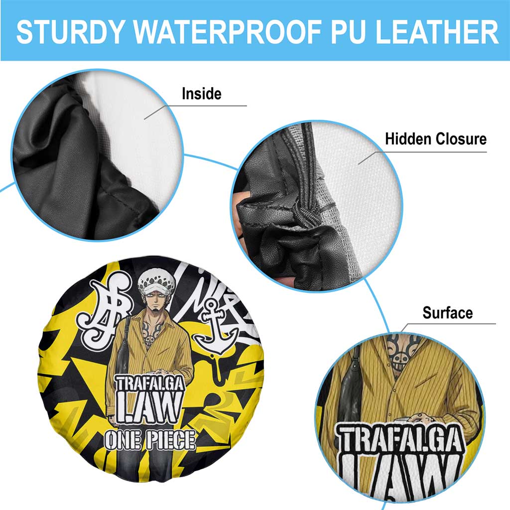Trafalgar Law One Piece Spare Tire Cover Graffiti Street Art Anime Collage