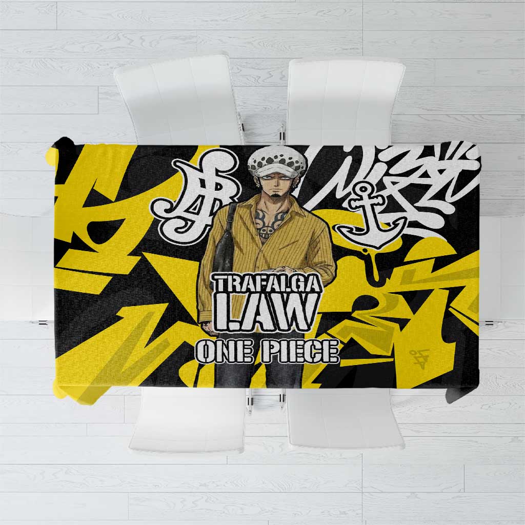 Trafalgar Law One Piece Tablecloth Graffiti Street Art Anime Collage