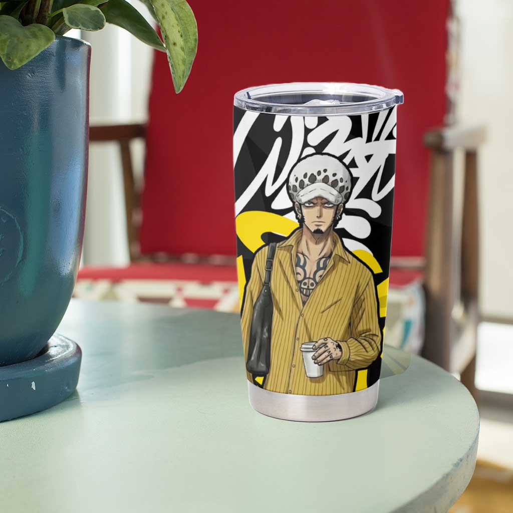 Trafalgar Law One Piece Tumbler Cup Graffiti Street Art Anime Collage