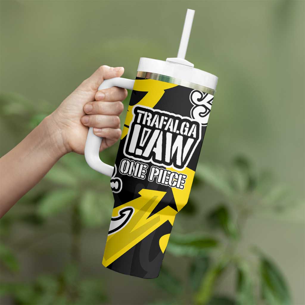 Trafalgar Law One Piece Tumbler With Handle Graffiti Street Art Anime Collage