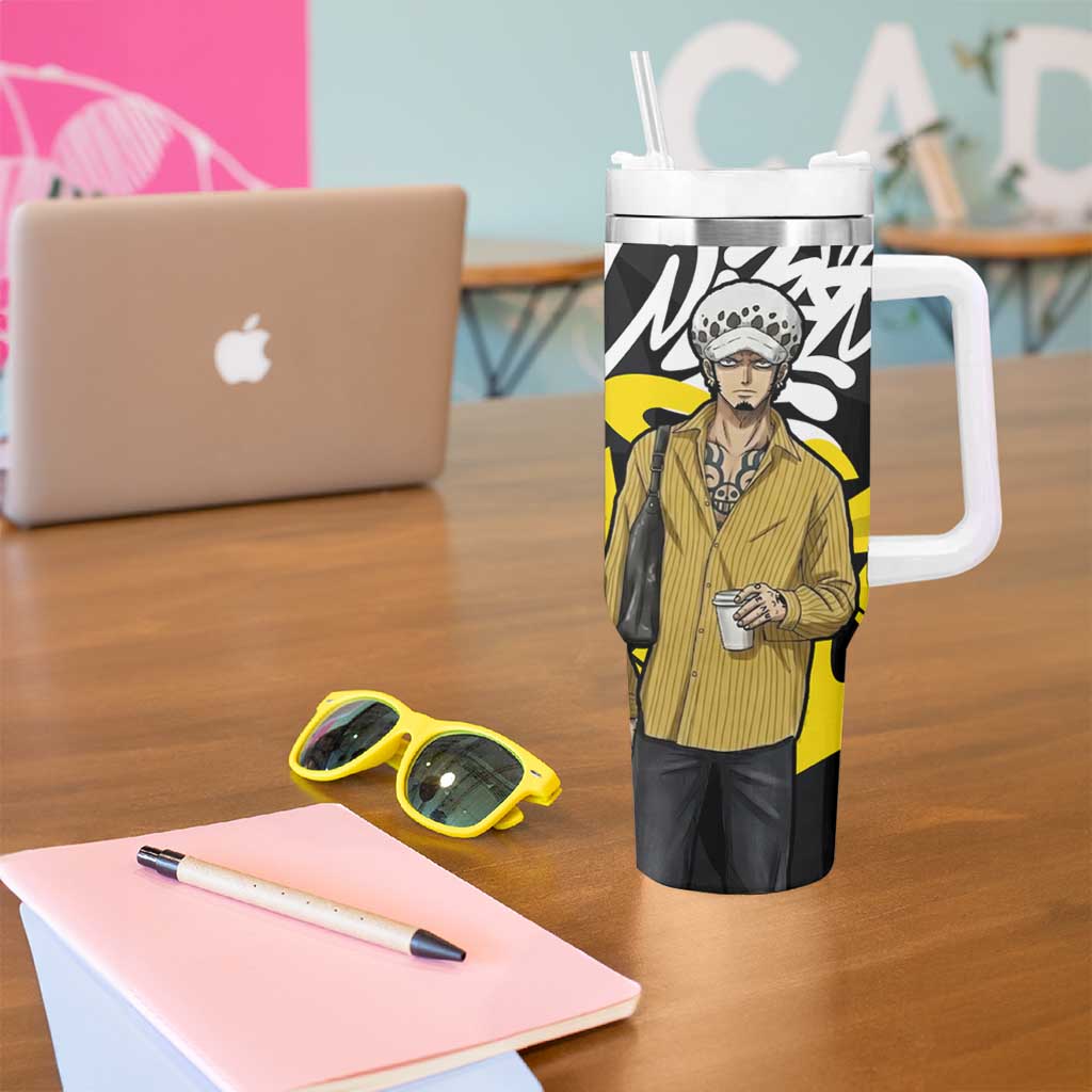 Trafalgar Law One Piece Tumbler With Handle Graffiti Street Art Anime Collage