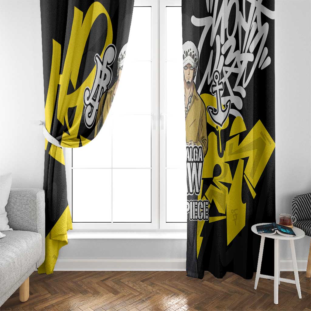 Trafalgar Law One Piece Window Curtain Graffiti Street Art Anime Collage