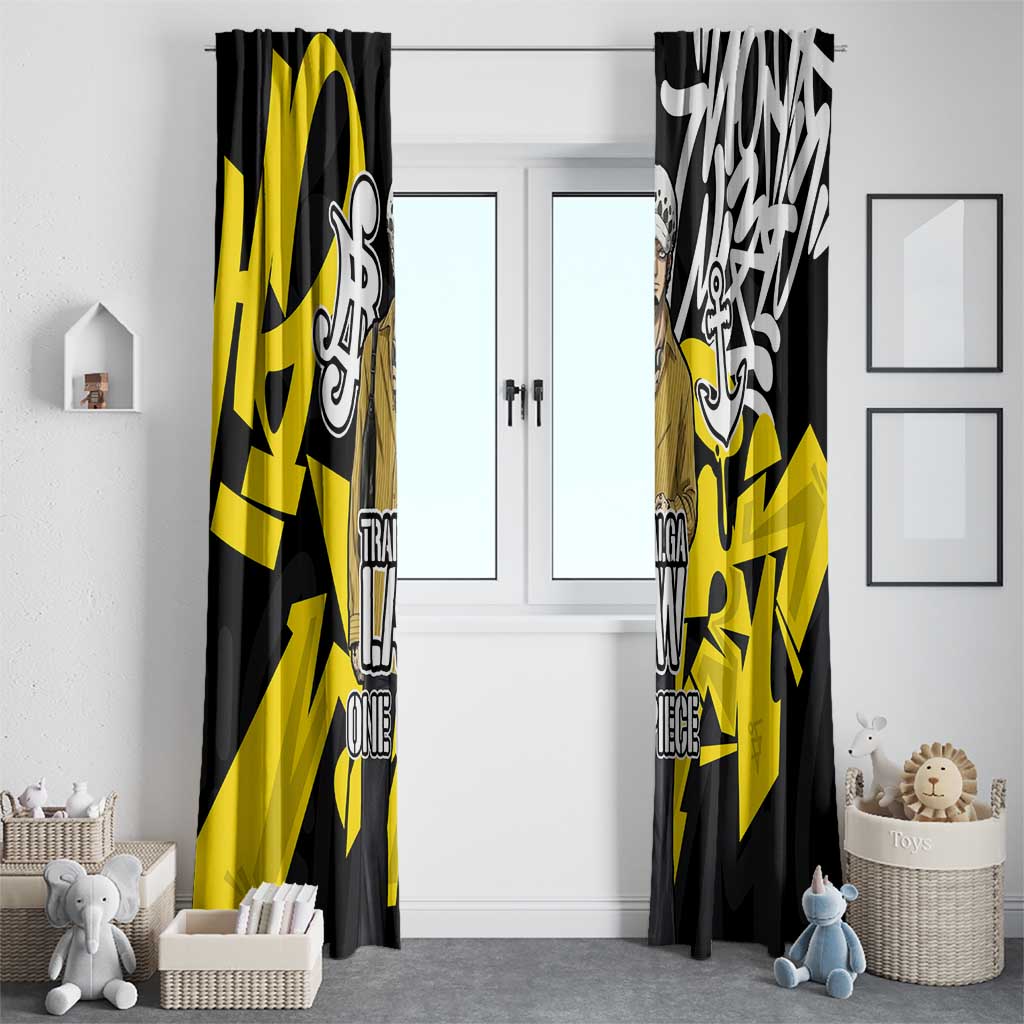Trafalgar Law One Piece Window Curtain Graffiti Street Art Anime Collage