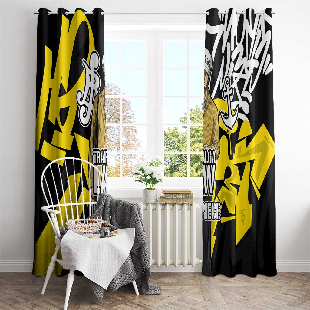 Trafalgar Law One Piece Window Curtain Graffiti Street Art Anime Collage